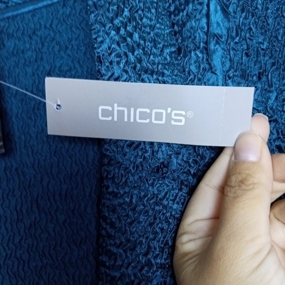 NWT Chico's Traverlers Emerald Green Button Up Cardigan/Blazer size 2 or 12/14 - Picture 7 of 9